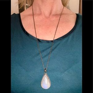Moonstone Pendant Moonlit large Teardrop gemstone necklace